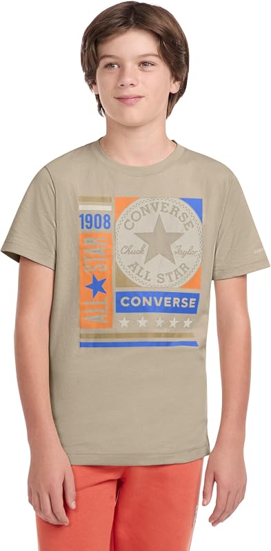 Converse remera gráfica con logotipo múltiple para niño