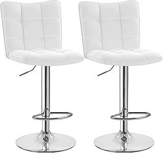 Yaheetech Modern Bar Stools Set of 2 PU Leath...,