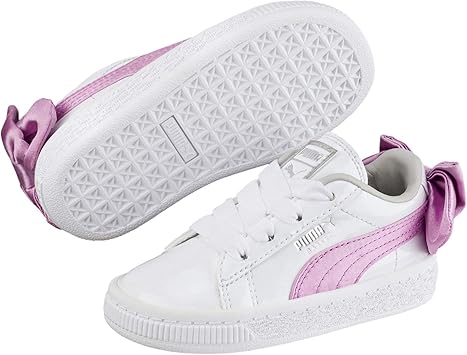 Amazon Co Jp プーマ Puma スニーカー バスケット リボン Bow ガールズ キッズ ホワイト ピンク 02 21ｃｍ シューズ バッグ