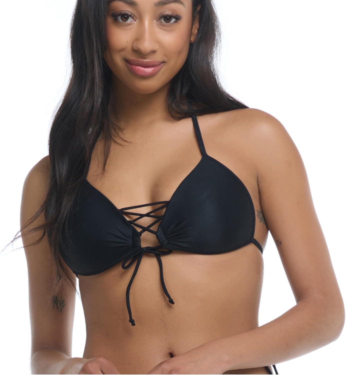 Body Glove Smoothies Baby Love Solid Molded Cup Triangle Push Up Bikini Top Swimsuit