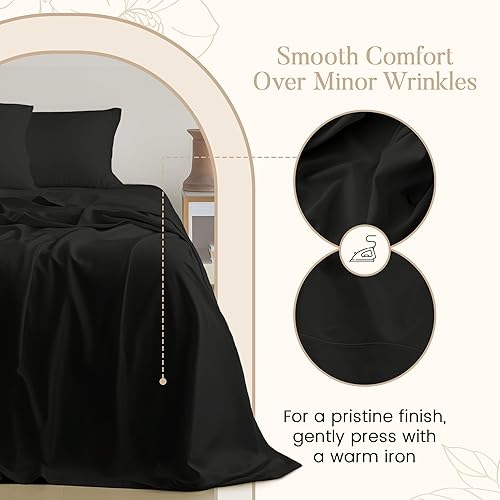 Miniatura 5 de CHATEAU HOME COLLECTION Juego de sábanas de tamaño King, juego de sábanas de bolsillo profundo, sábanas transpirables de fibra larga para cama