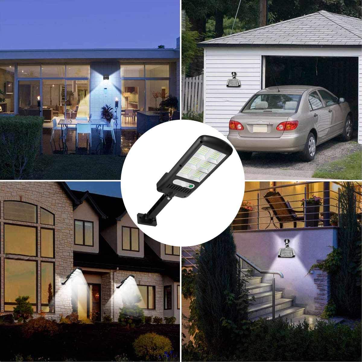 Solarna lampa uliczna 120 LED czujnik ruchu PIR lampa słoneczna IP65 wodoodporne oświetlenie zewnętrzne lampa ogrodowa oświetlenie naścienne Led (2 szt.)