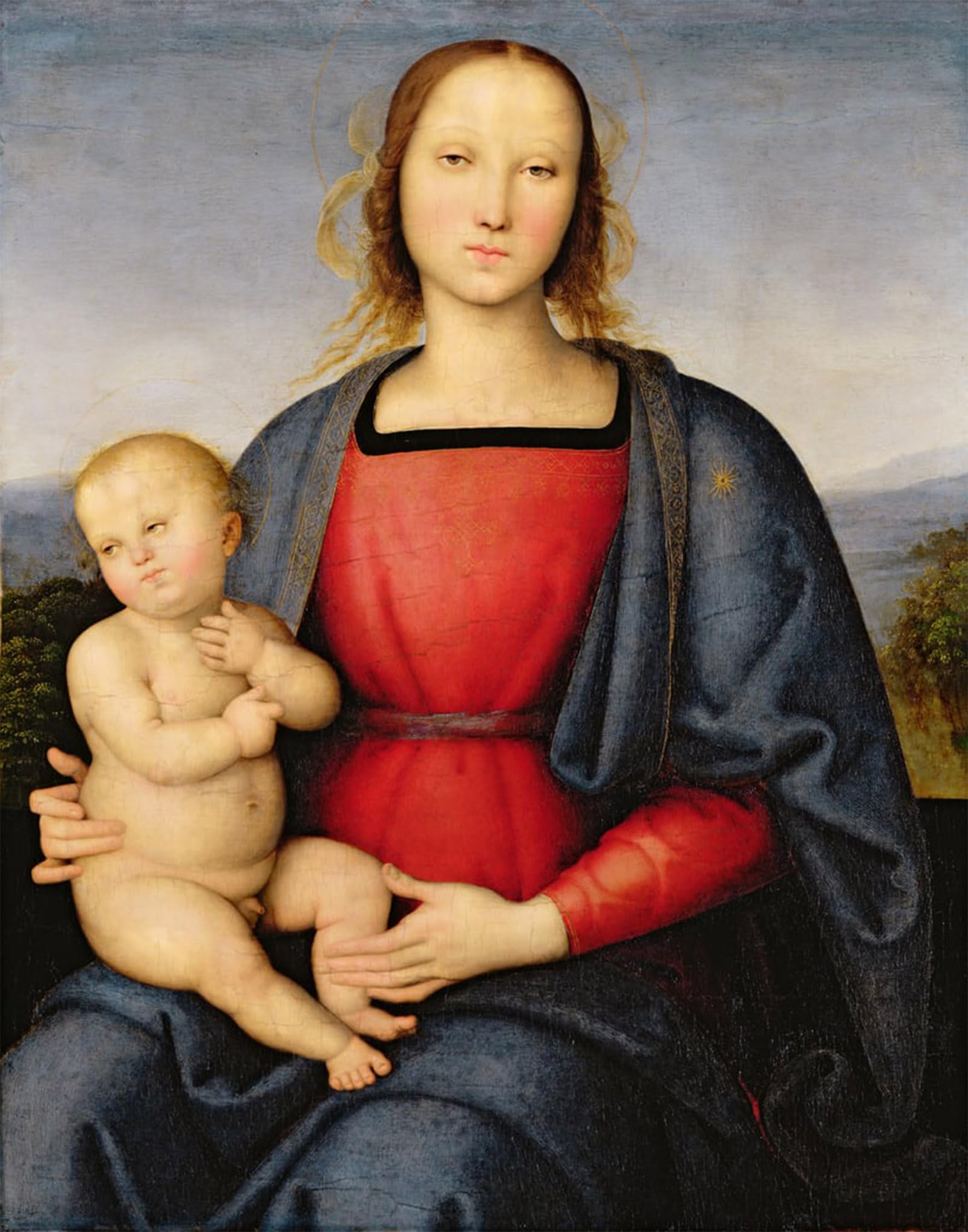 Artxlxxbn No Frame Famous Print Painting Colorful Art Print Lady And Child By Pietro Perugino Canvas Art Decorations For Home Decor 60X90cm