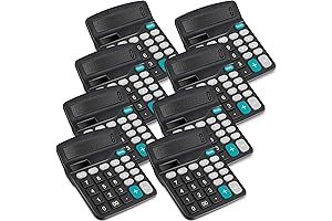 8 Pack Solar Calculators in Bulk: Desk Calculators for Home or Office...