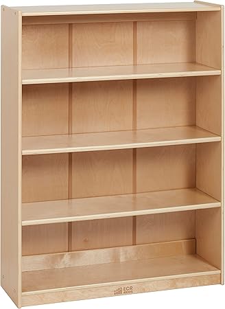 ECR4Kids Classic Bookcase, 48in, Adjustable Shelves, Natural