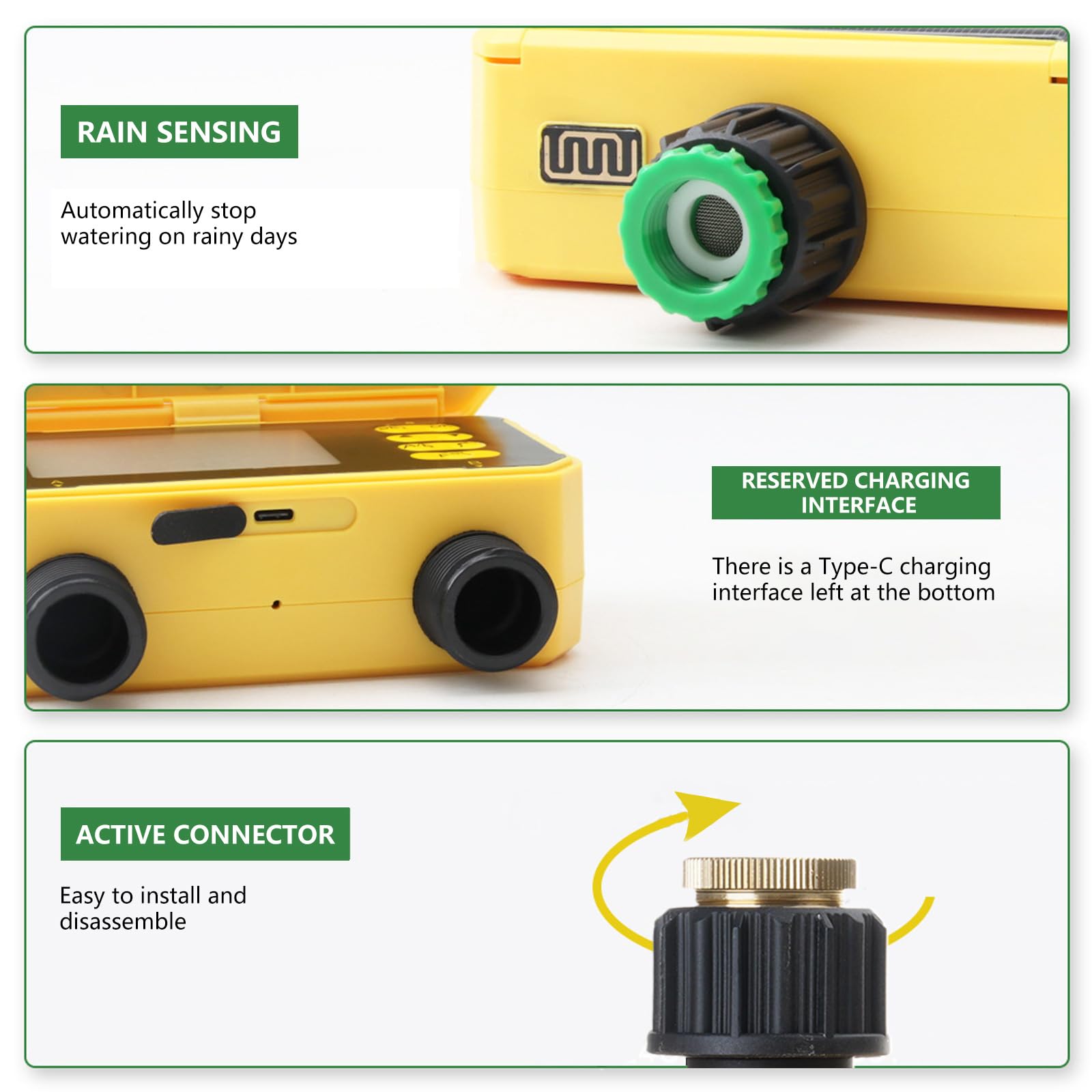 Pratico timer automatico dell'acqua con doppie valvole Timer digitale dell'acqua per irrigazione da giardino e gocciolamenti Regolatore automatico per irrigazione
