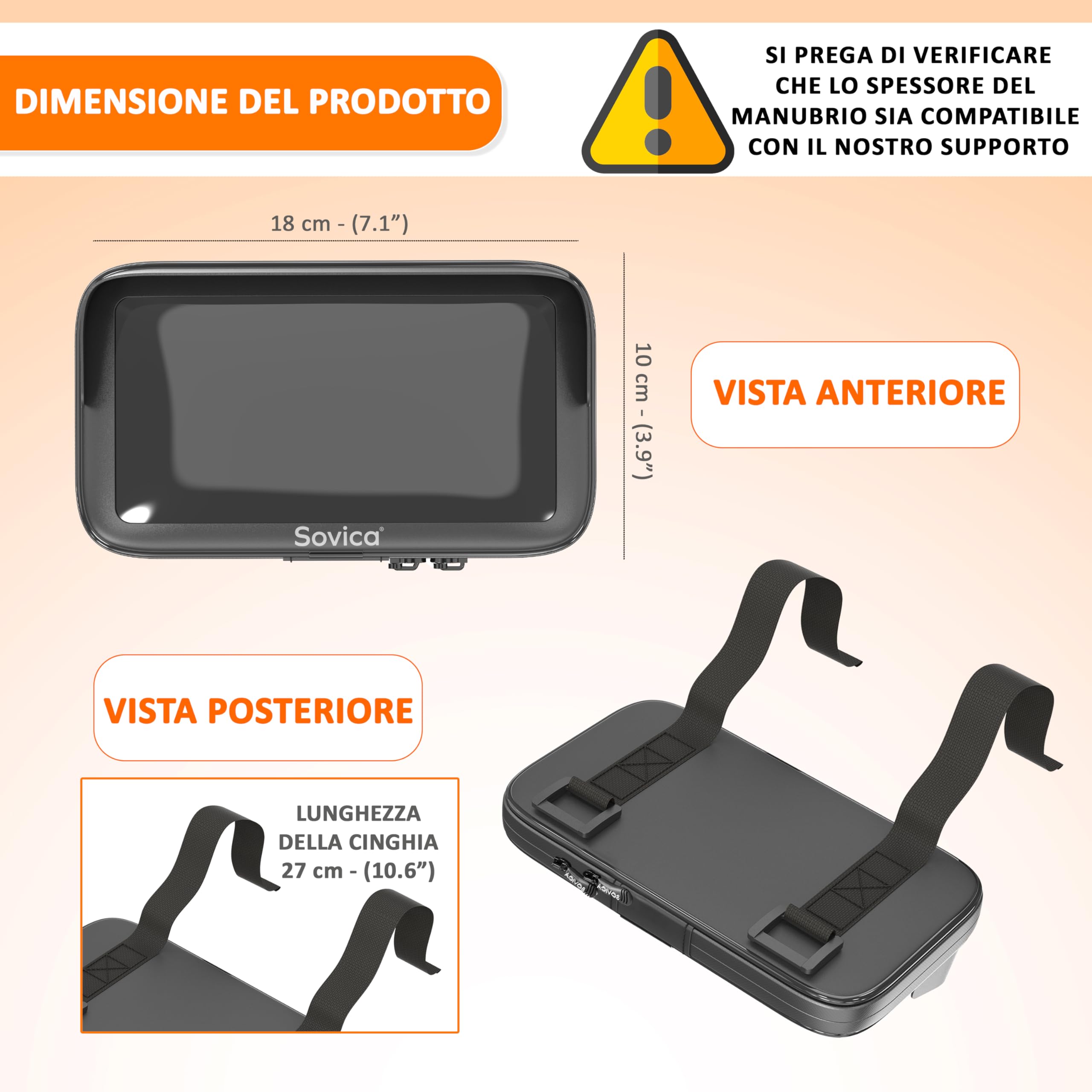 Porta cellulare moto impermeabile con visiera antiriflesso – Protegge lo smartphone da pioggia e vibrazioni – Ideale per viaggi lunghi e tragitti quotidiani – Compatibile con telefoni fino a 7.5"
