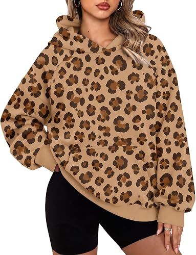 Womens Leopard Print Hoodie Camo Layering Oversized Winter Jackets | Oversized Athletic Coats, Layering, Streetwear Sweatshirt for Women, Loose Fit Y2K Hoodie, Relaxed Daily Street Style