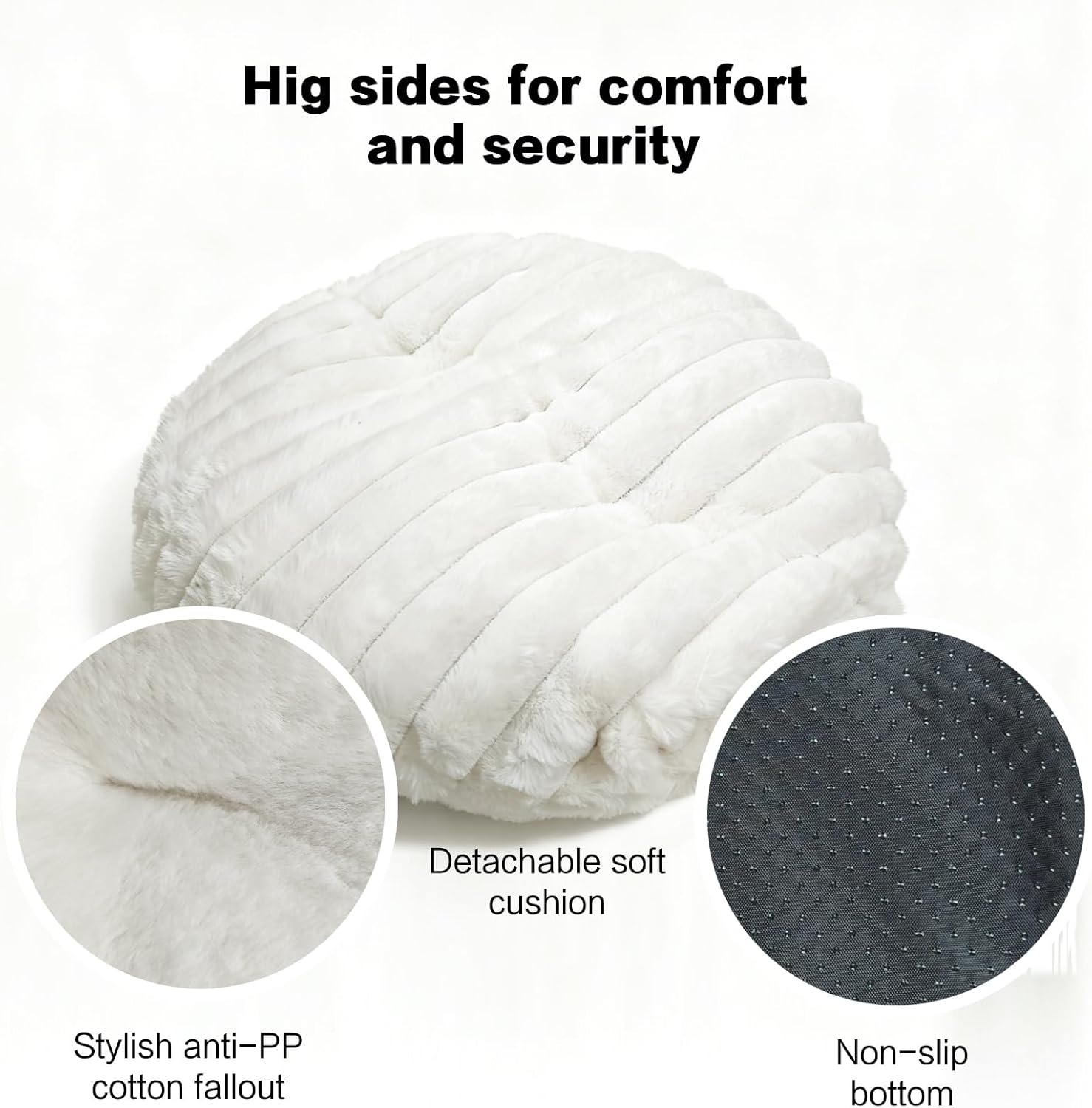 Hooded Cat Beds for Indoor Cats，Cozy Dog Cave Bed,Cozy Nook Dog Bed for Small Dogs,Anti-Slip Puppy Bed Fits up to 22 lbs for Dogs or Cats(White Stripe, Medium)