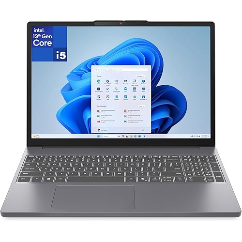 Lenovo Laptop Computer for Business Home, Intel Octa-Core i5-13420H, 16GB DDR5 RAM, 512GB PCIe SSD, Bluetooth 5.2, WiFi 6, IdeaPad 15" FHD+, Copilot AI PC, Luna Grey, Windows 11 Home