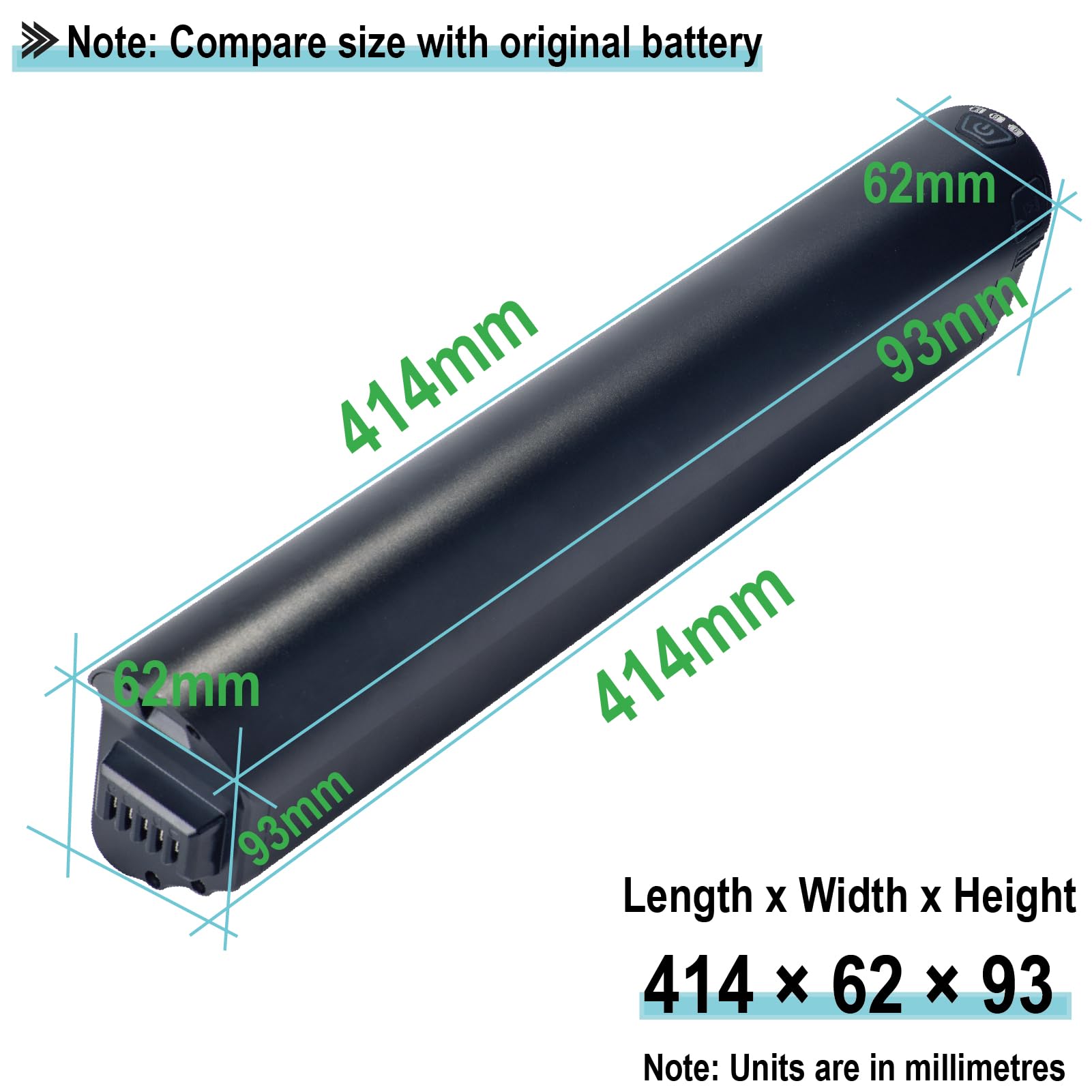 Batería para Bicicleta eléctrica 36 V 13 Ah 16 Ah 18 Ah Recambio para MileTrail1 para Bicicleta eléctrica HillMiles Mountain para MileCity1 Batería de Recambio con Cargador (36V 13Ah)