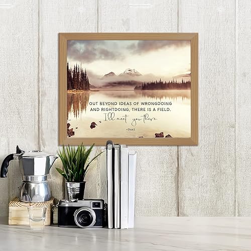 Miniatura 7 de Rumi Poetry - Impresión artística de tamaño galería de 11 x 14 pulgadas  Out Beyond Ideas Decoración de oficina  Arte de pared inspirador para