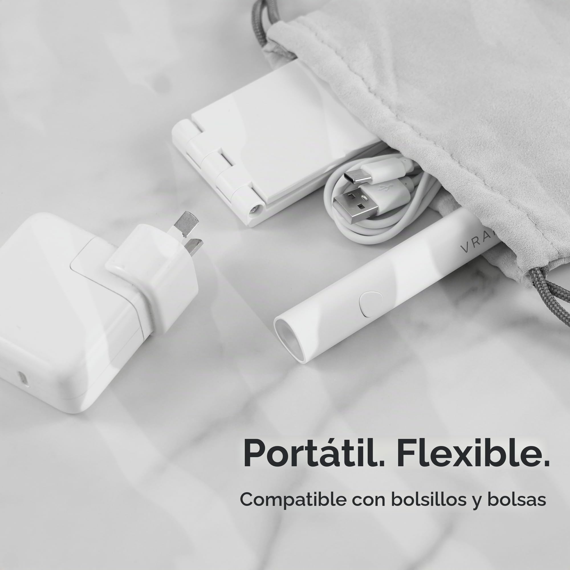 VRAIKO Minicure Luz UV de mano para uñas de gel, lámpara portátil recargable LED secado rápido