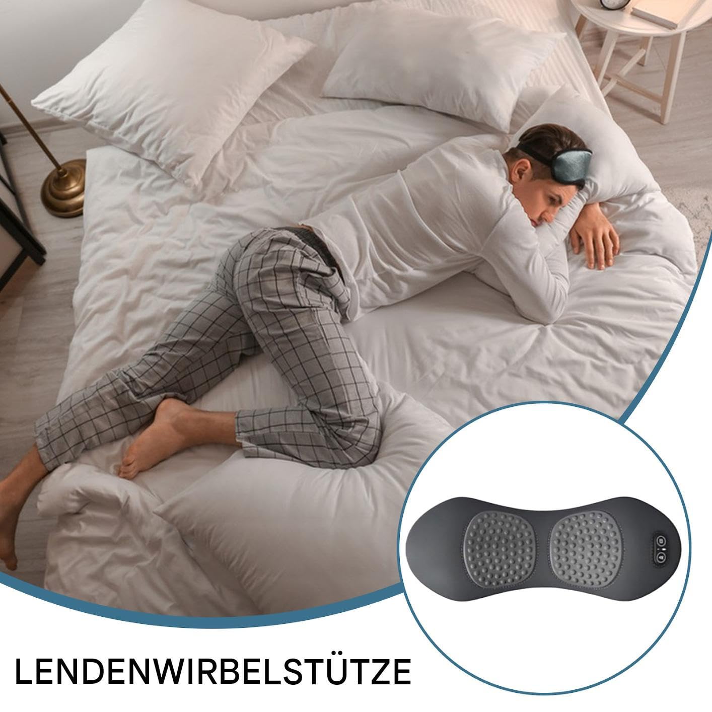 Generisch Cuscino per massaggio lombare – Compressa termica per massaggio – Cuscino termico calmante per casa, ufficio, viaggio, auto, sedia a rotelle