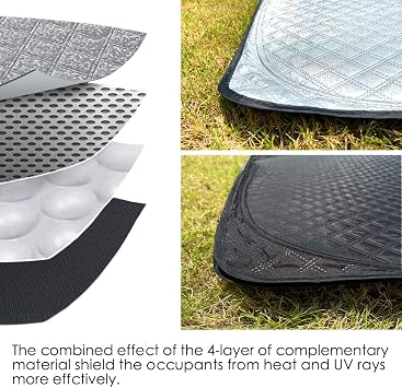 TESBEAUTY Upgraded Camping Privacy Curtain 7-Piece (No Front Windshield) for Tesla Model Y Camping Shades Privacy Screens UV Blocker Darker Thicker 5-Layer Material Tesla Accessories Foldable