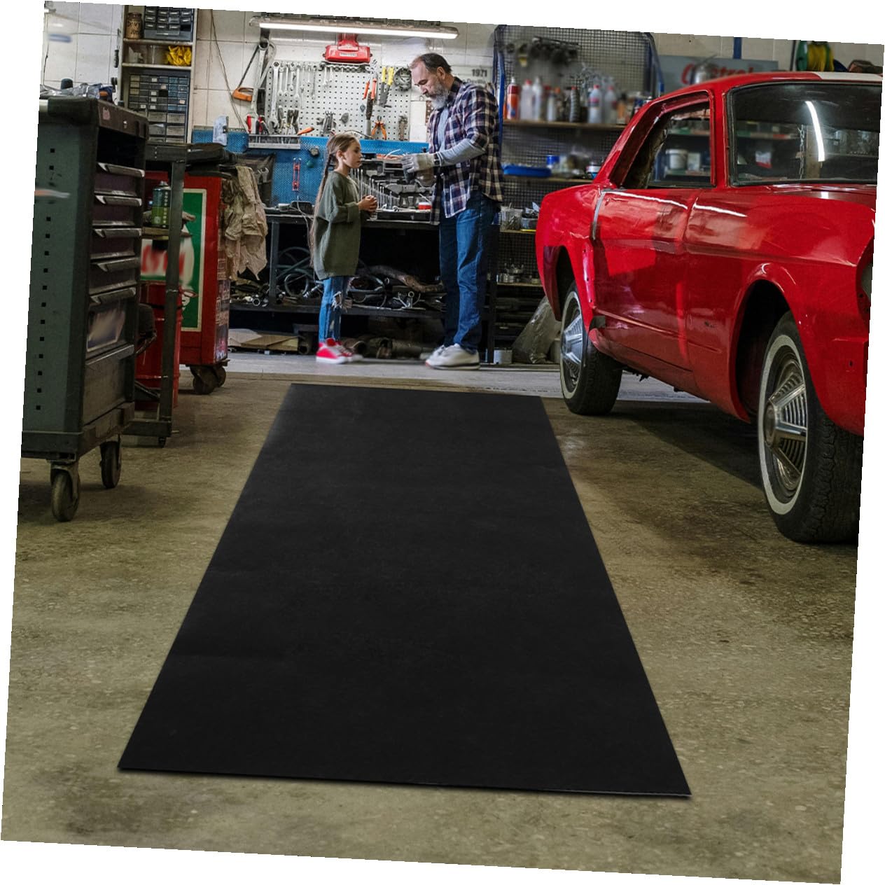 Abaodam Ölauffangmatte 36x72cm aus Fasermaterial Waschbare Garagenmatte mit Rutschfester Oberfläche Bodenschutz für Auto und Werkstatt Ölabsorptionskissen für Garagenfußboden