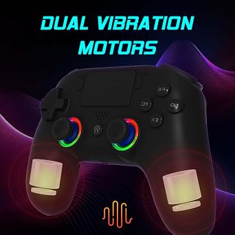 Subsonic - Wireless Controller for PS5 - PS5 Controller with RGB LED Black | PS5 Wireless Controller with Programmable Paddles and RGB LED, Vibration, 6-axis Gyroscope, Turbo Function and Touch Function