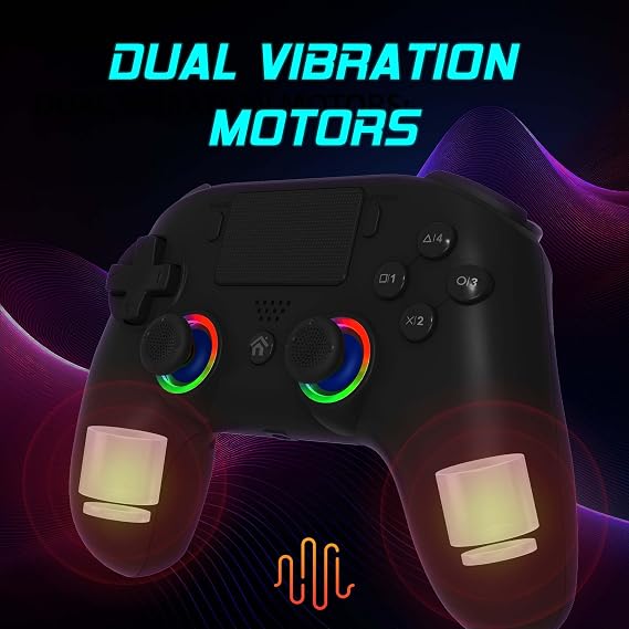 Subsonic - Wireless Controller for PS5 - PS5 Controller with RGB LED Black | PS5 Wireless Controller with Programmable Paddles and RGB LED, Vibration, 6-axis Gyroscope, Turbo Function and Touch Function