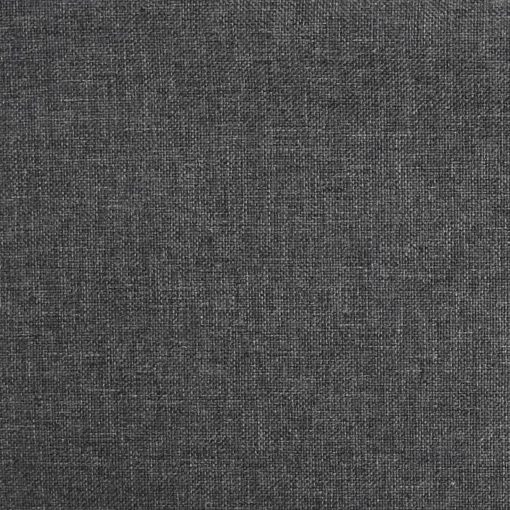 Taburete de bar de tela gris oscuro, altura regulable, elevador de gas, giratorio 360 grados, con reposapiés, silla de bar acolchada de acero con recubrimiento en polvo, para cocina y comedor