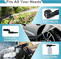 Vista 7 de Cordless Pressure Washer Battery Powered,1450PSI Cordless Power Washer with 2pcs 4.0Ah Battery&Charger & 6-in-1 Nozzle Portable for Patio Floor