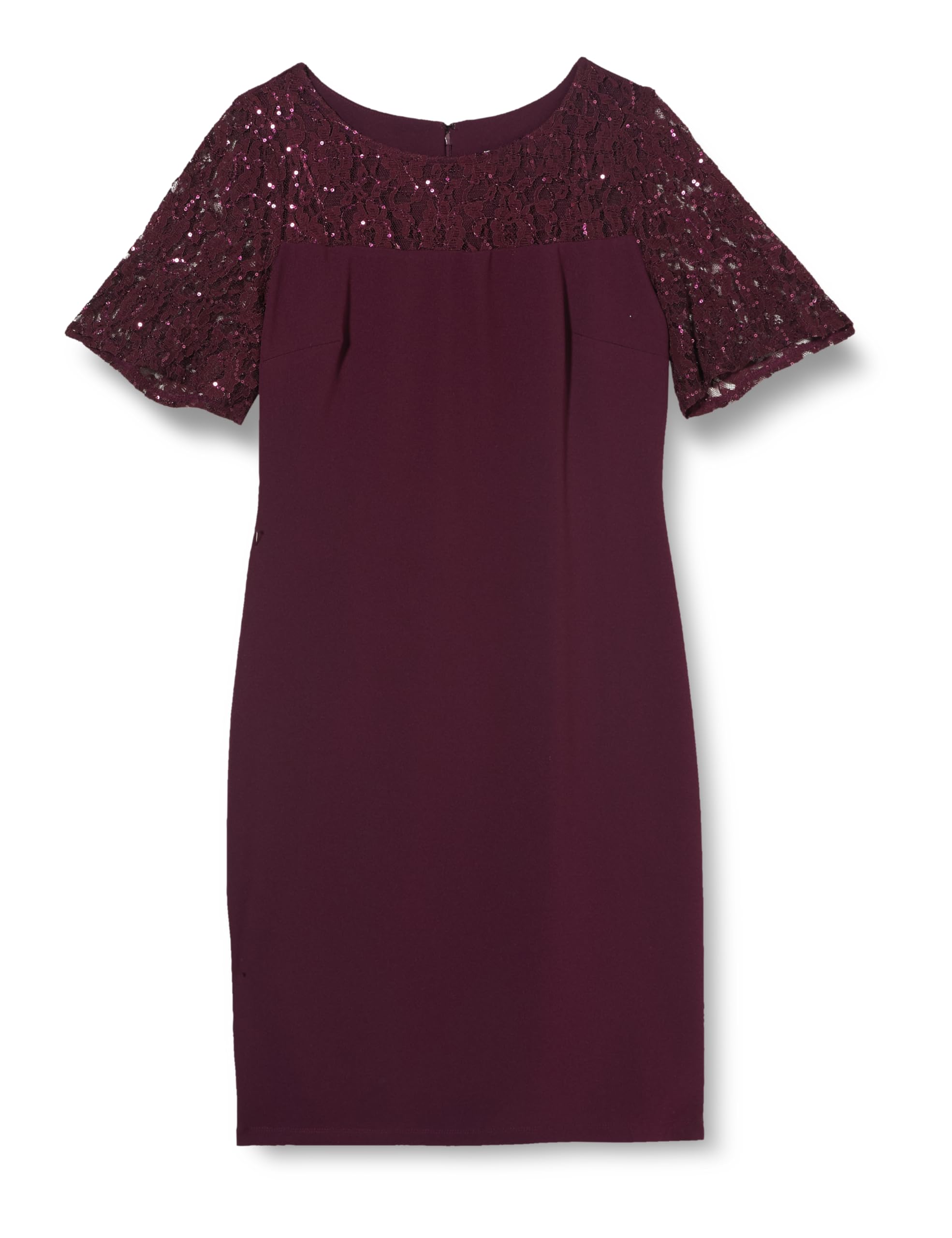 Gina Bacconi Lace Cocktail Dress with Embroidered Yoke, FIG, 14