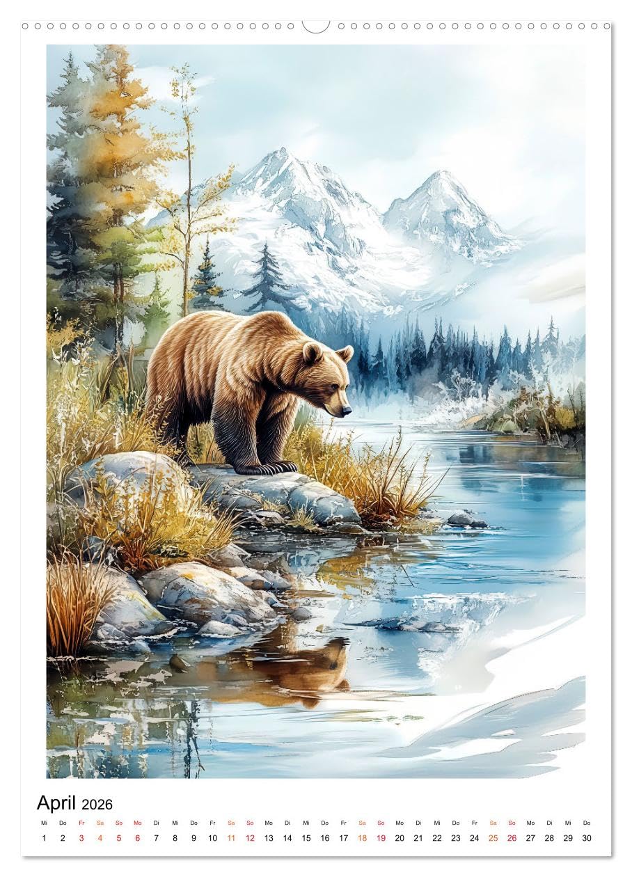 Alaska - Landschaften, Tiere, Freiheit (hochwertiger Premium Wandkalender 2026 DIN A2 hoch), Kunstdruck in Hochglanz: Das Land der Verzauberung - majestätisch, wild, frei. (CALVENDO Natur)