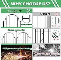 Vista 5 de Valla de Jardín, 22 pulgadas de alto x 21 pies de largo, de metal arqueado a prueba de óxido, borde de valla de jardín sin excavación, estaca