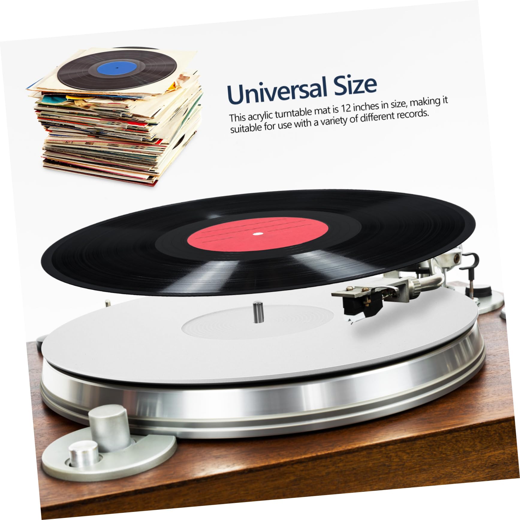 Alasum Alfombrilla De Acrílico Antiestático Para Tocadiscos De Diseño Antideslizante y La Reproducción De Accesorio Para Reproductores De Discos