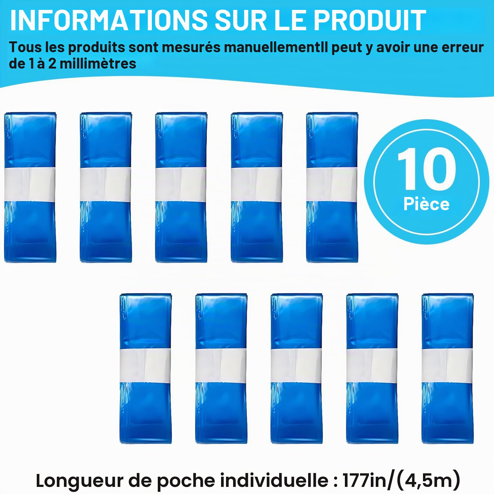 10 Recharges pour Poubelle à Couches Film Antibactérien Multicouche Anti-odeurs, Compatibles avec Tommee Tippee Sangenic Tec