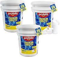 Vista 12 de PROFELIZ Tabletas de cloro para piscina de 3 pulgadas, desinfectante de spa de disolución lenta que elimina bacterias, algas, cloro estabilizado