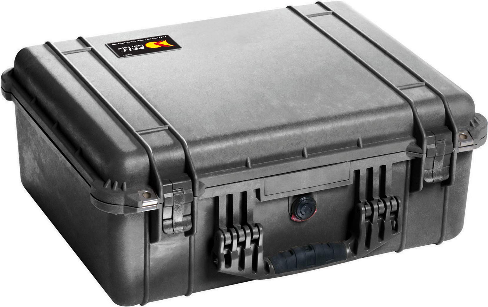 PELI 1550 Protective Shockproof Case for Video and Audio Equipment, IP67 Watertight and Dustproof, 61L Capacity, Made in Germany, No Foam, Black