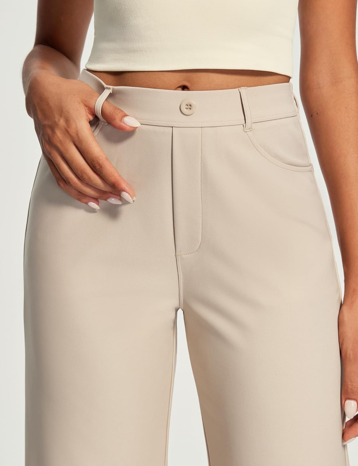 Ewedoos Women Wide Leg Stretchy Dress Pants High Waisted Work Pants Pull on Business Casual Outfits Slacks Office Trousers - Image 6