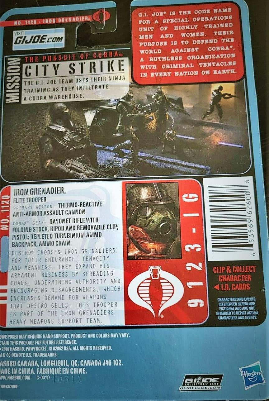 Holiday Deals 🛒 G.I. Joe Pursuit of Cobra 3 3/4 Inch Action Figure Iron Grenadier