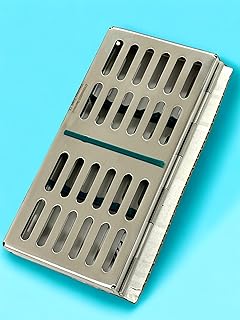 1 Each Sterilization Rack Box with 7 Place Holder Slots Autoclave Casssette - German Stainless Steel CE - Artlab (Green)