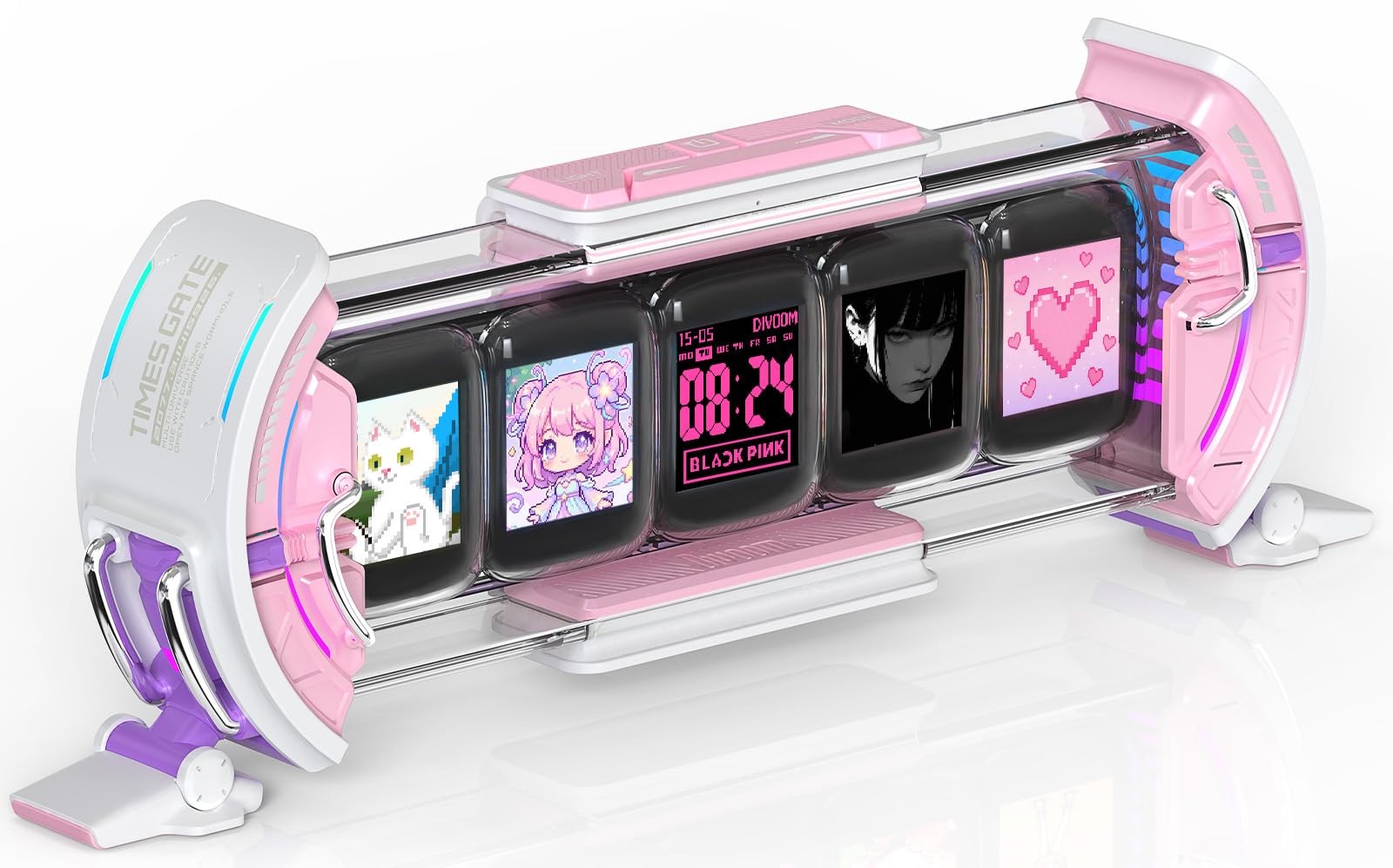 Divoom Times Gate チタンシルバー Amazon.co.jp: Divoom Times Gate 5Wayデジクロック デジタル時計
