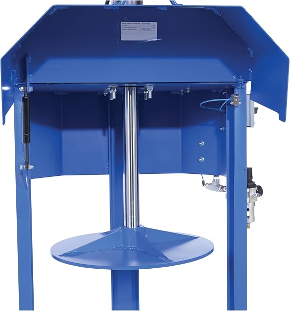 Vestil MTC-PNU-55 Steel Pneumatic Trash Compactor 55 Gallon 68 PSI Compaction Force Blue