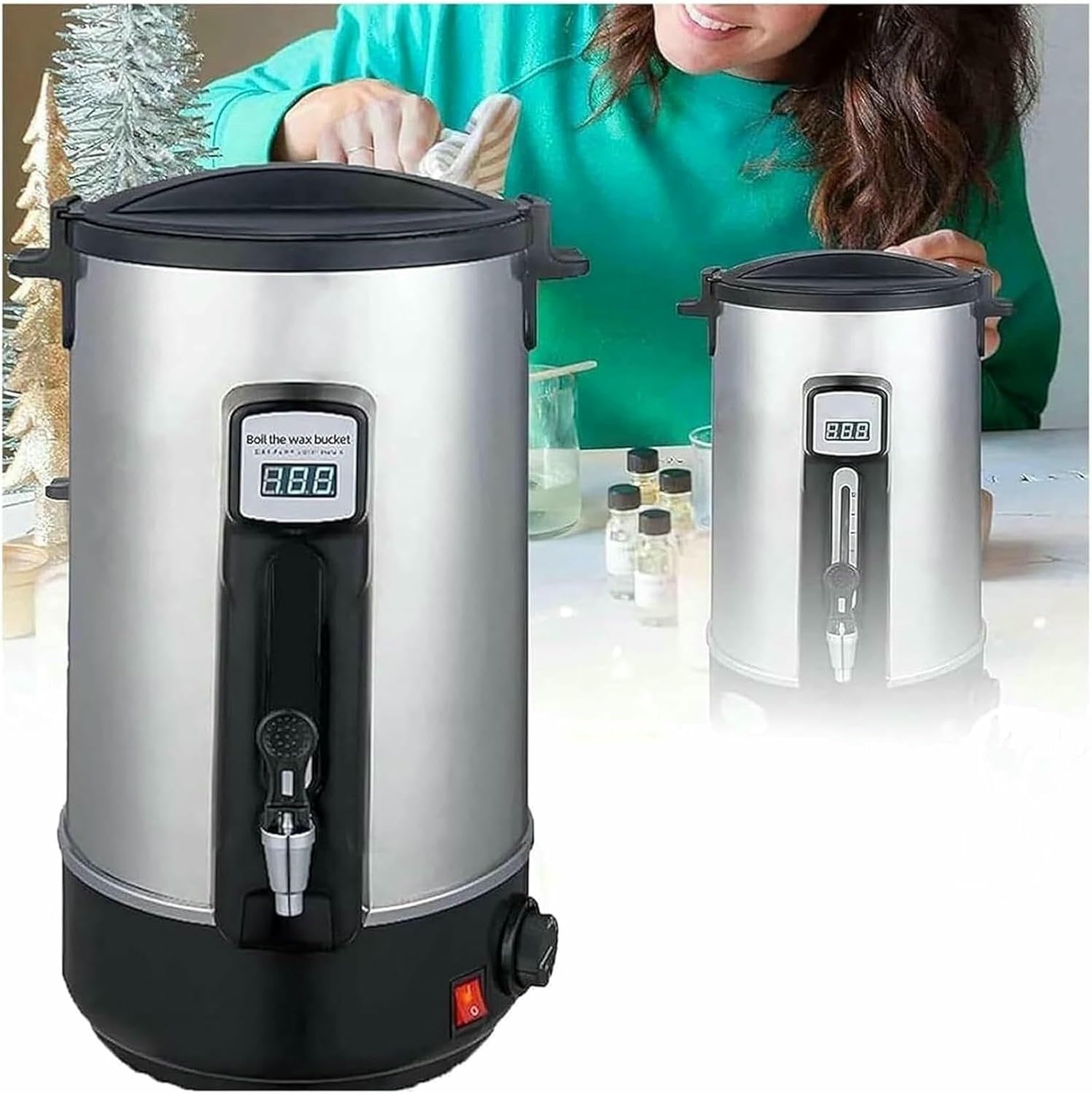 Fondeur de cire électrique 12L avec thermostat réglable 86°F-230°F