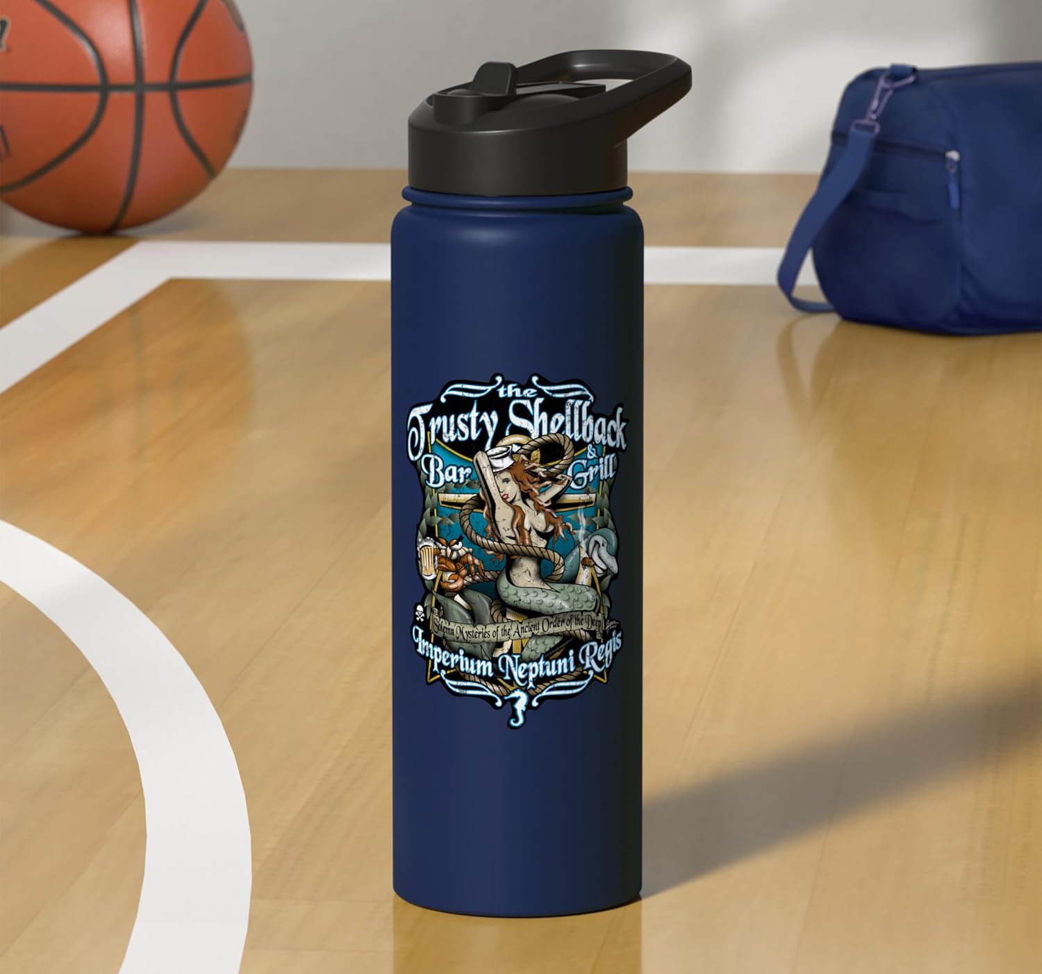 Shellback Bar and Grill Equator Crossing Design Stainless Steel Insulated Water Bottle