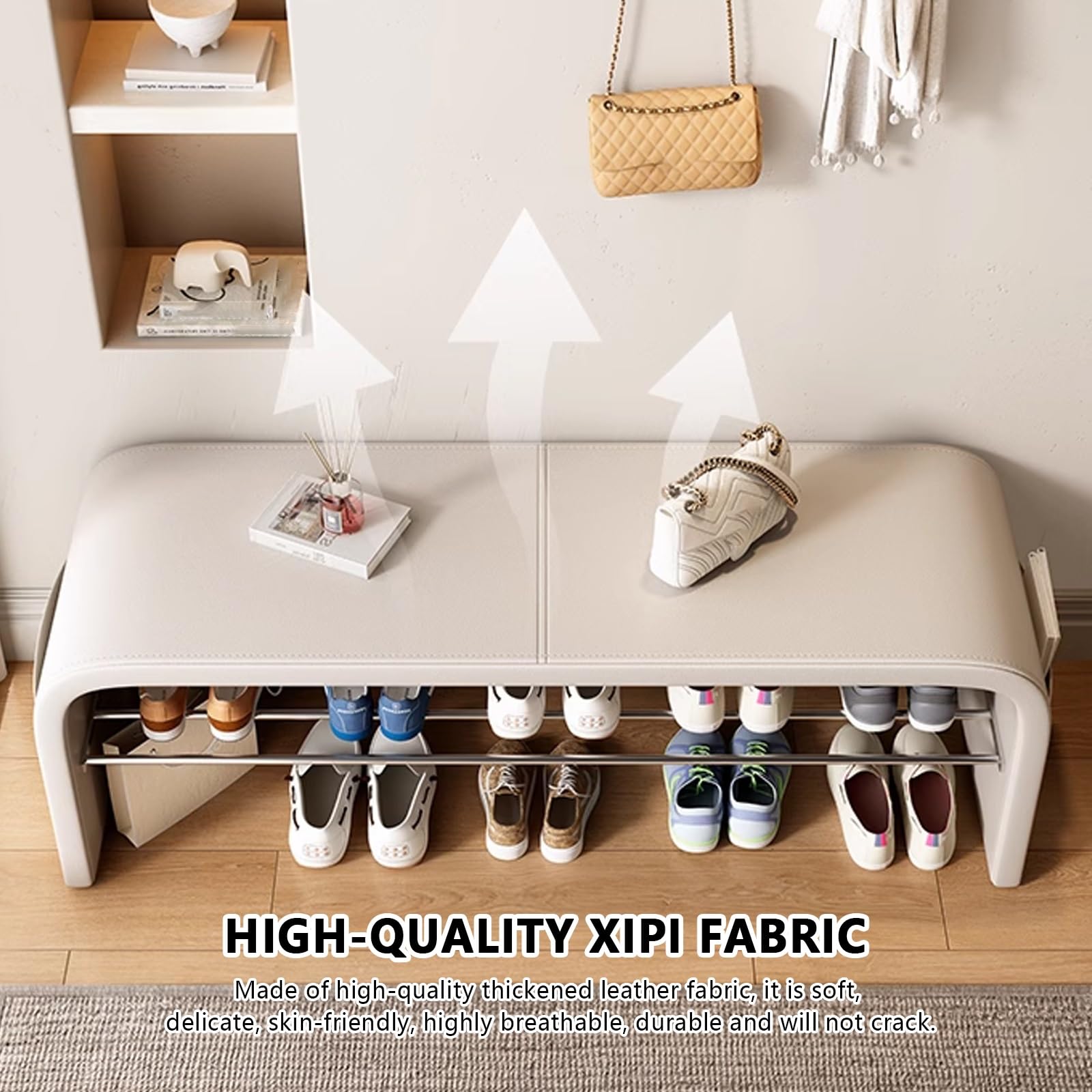 Panca scarpiera corridoi Imbottito, scarpiera camera da letto con seduta, moderno imbottita panca porta scarpe, scarpiera salvaspazio con seduta, panca ingresso al coperto, Adatto soggiorni, foyer.