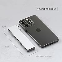 Vista 7 de Satechi Adaptador multipuerto USB C Hub 7 en 1 Pro Slim, USB C Dongle, carga de 100 W, HDMI 4K, USB 4, USB 3.2 Gen 2, lector de tarjetas SD/Micro