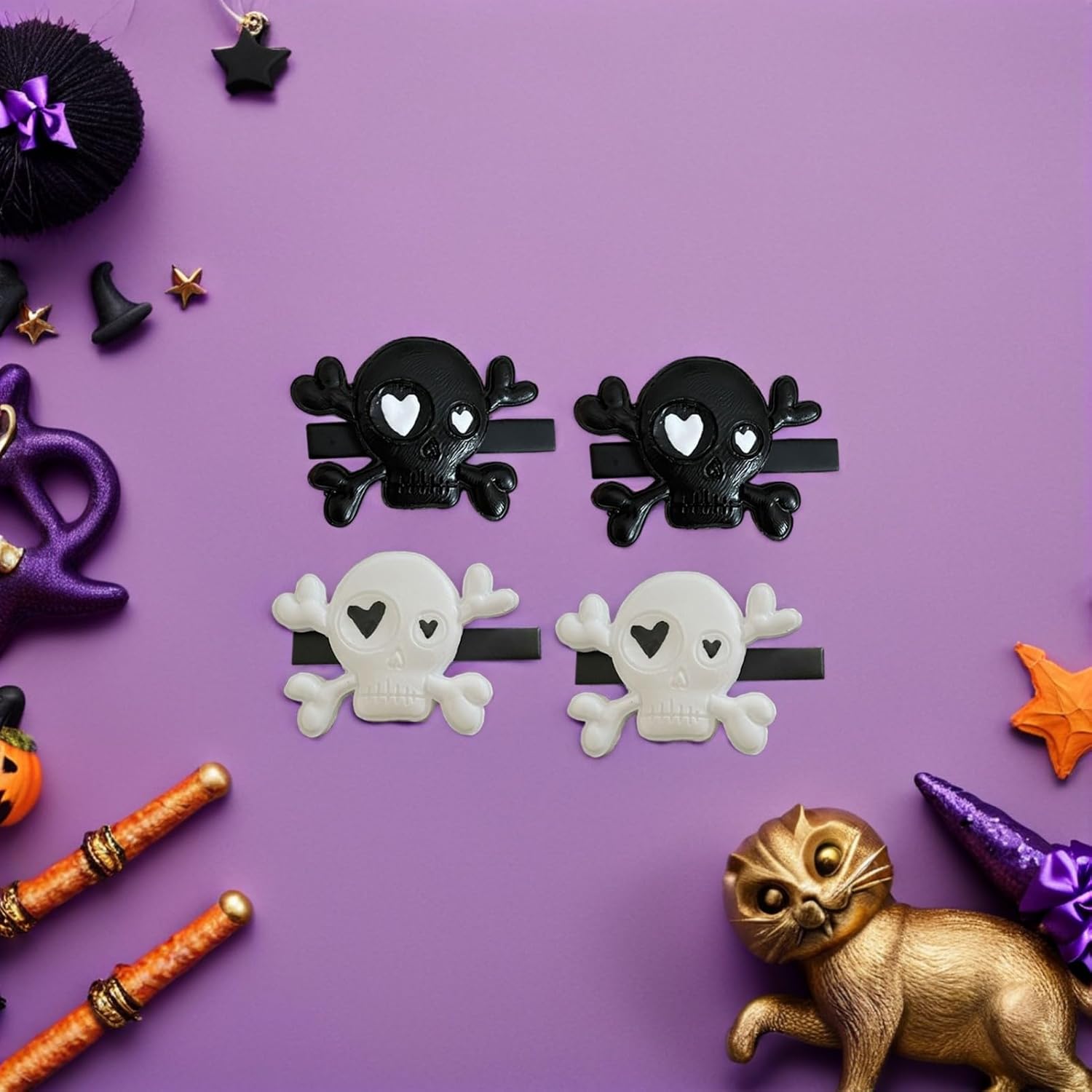 Holibanna Room Divider Stand Base Skeleton Hair Clips for Women 2 Pairs Halloween Skull Clips Halloween Skeleton Hair Clips Halloween Barrettes Halloween Hair Clips Floor Cushions