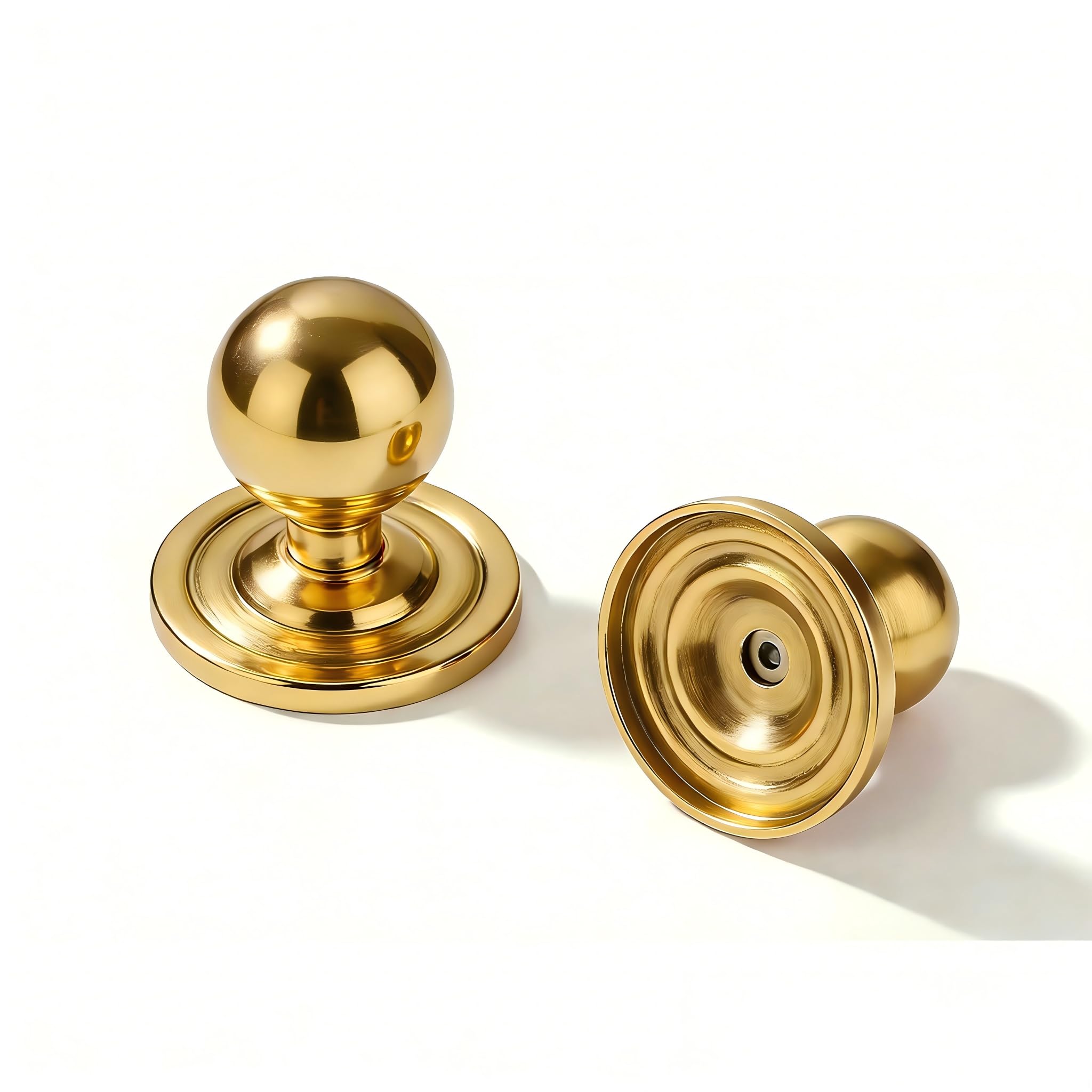 AMZ - 250+304 Round Knob, Polished Gold, DIA 1 - 1/2 in (38 mm), 10 Pack