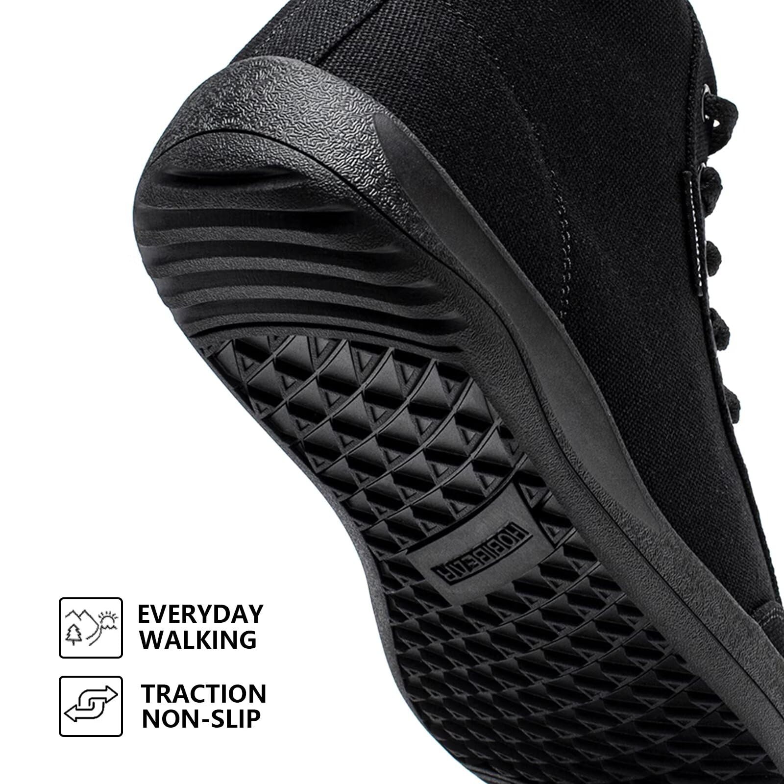 HOBIBEAR Zapatillas Unisex Barefoot de Lona Altas con Punta Ancha para Correr por Senderos