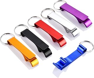 Mcyye 6-Pack Colorful Metal Beer Bottle Openers with Keychain - Premium Aluminum, Portable & Stylish for Men Women