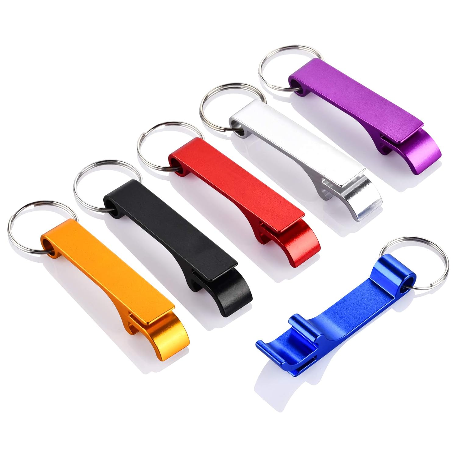 Mcyye 6PCS Colorful Mcyye Beer Bottle Openers Premium Metal Keychain Bottle Opener Beverage Bottle Opener for Men Women