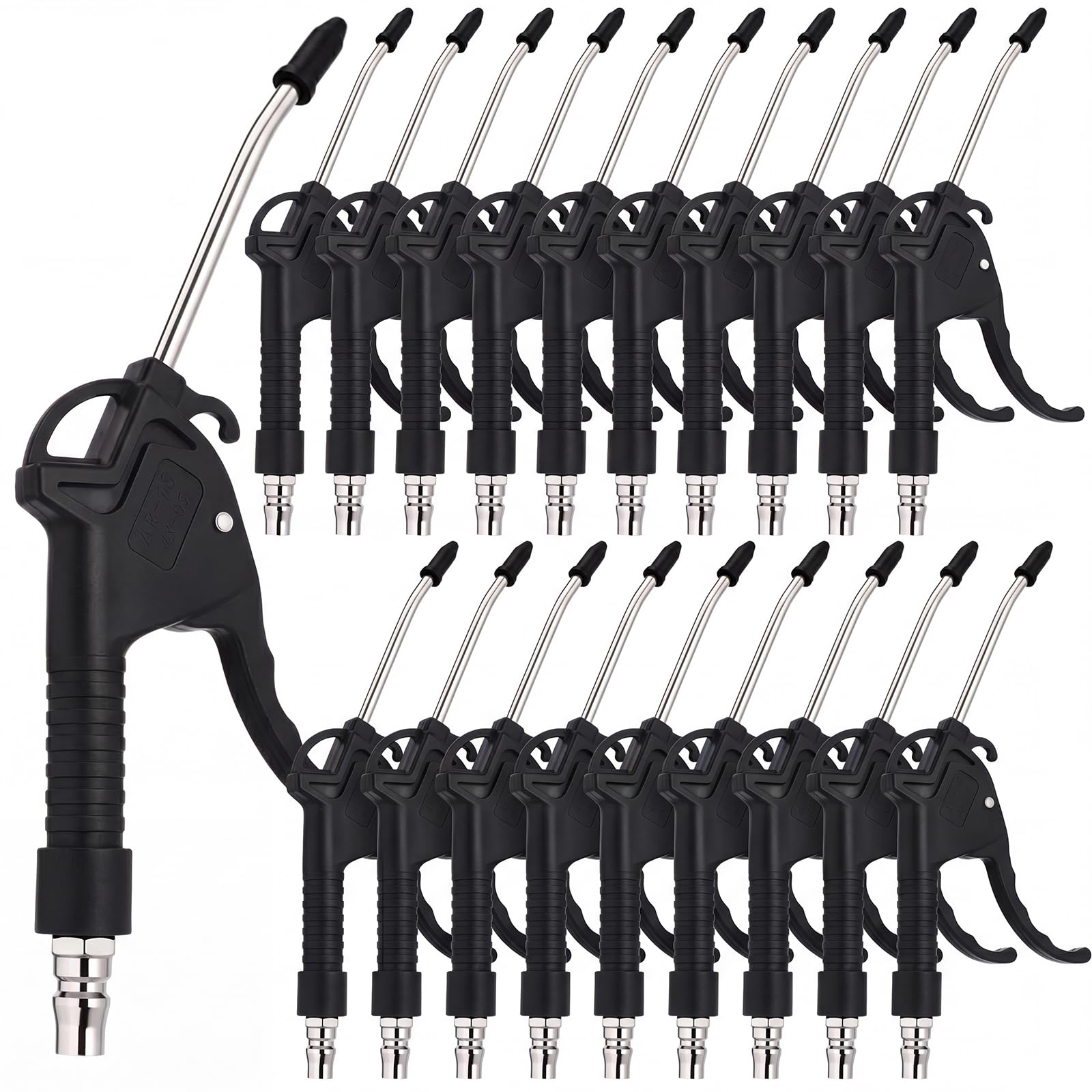 Honoson 20 pistole ad aria compressa, ugelli lunghi per compressore, con ugelli piegati lunghi 25,4 cm, in acciaio inox, per uso domestico industriale, rimozione della polvere e dettagli dell'auto