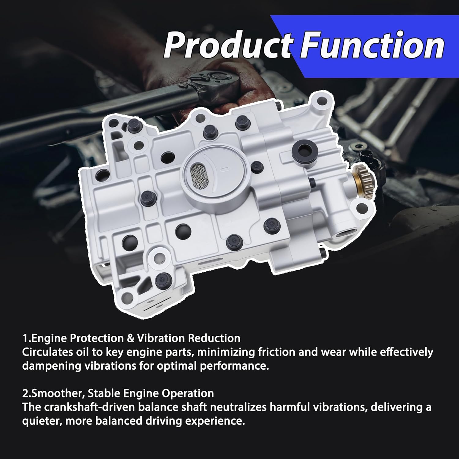 23300-2G400 23300-2G410 Engine Oil Pump Balance Shaft Assembly for Kia Hyundai 2.4L L4 Sorento Sportage Tucson Santa Fe Sport 2013-2018