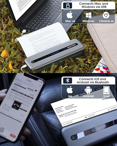 Miniatura 2 de Impresoras móviles para vehículos y viajes - Impresoras inalámbricas para uso doméstico y oficina - Impresora portátil para computadora portátil y