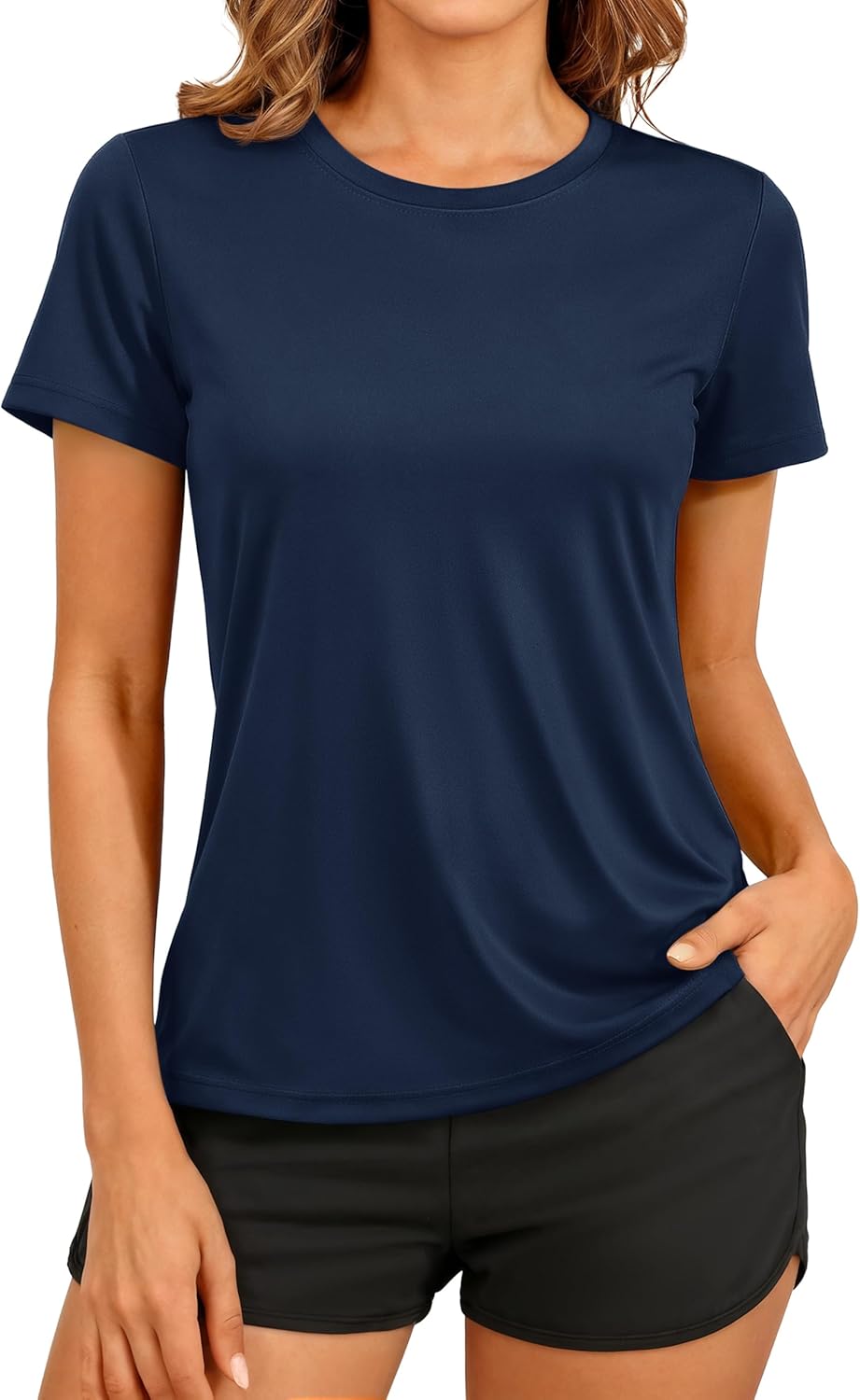 TACVASEN Women's Short Sleeve Workout Shirts UPF 50+ Sun Protection Quick Dry Athletic Tops for Running Gym Tee