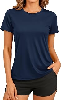 TACVASEN Women's UPF 50+ Short Sleeve Sun Protection Shirt Quick Dry Workout Tee for Running Gym Hiking Yoga
